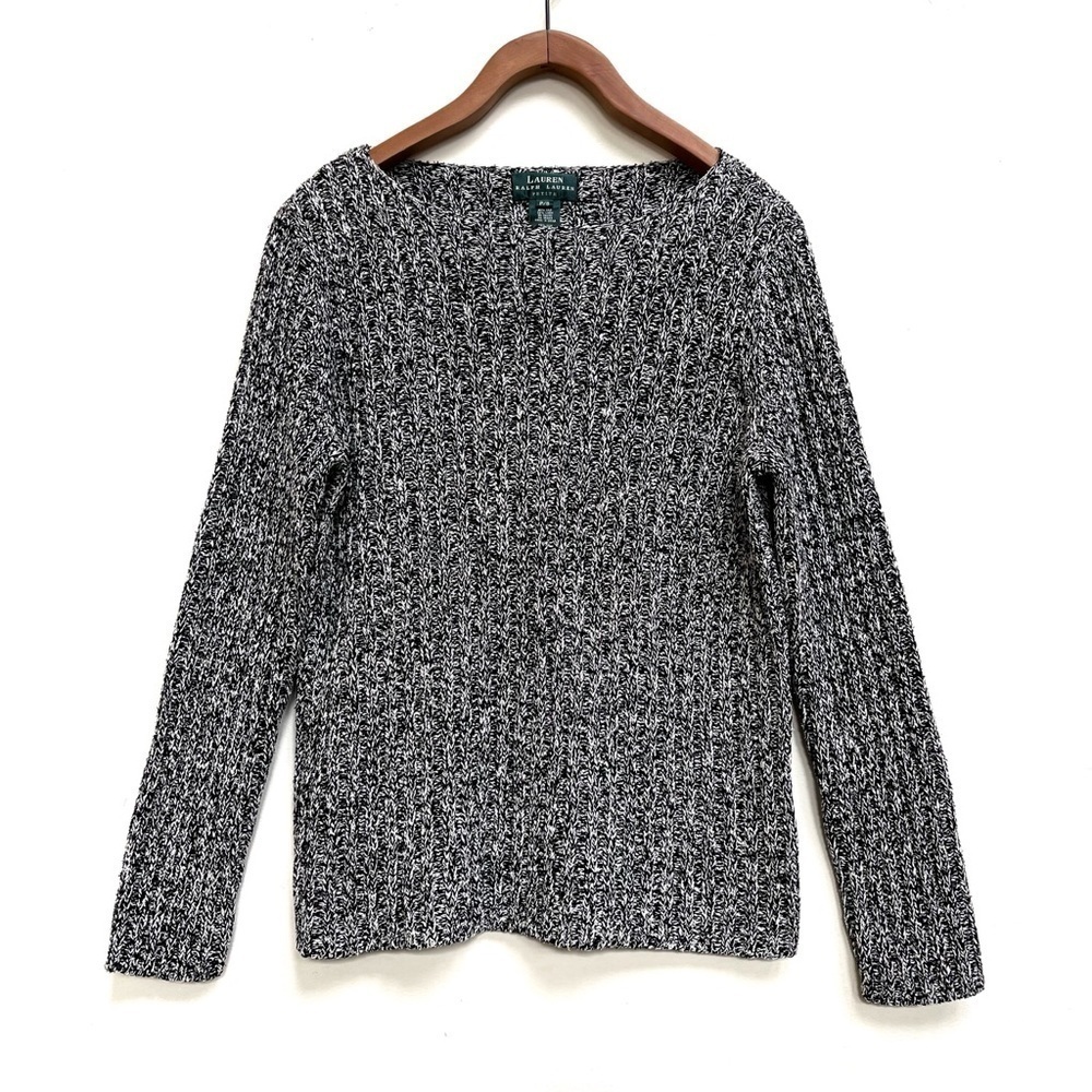 Ralph Lauren Petite Silk & Linen Round Neck Knit Sweater Size Small